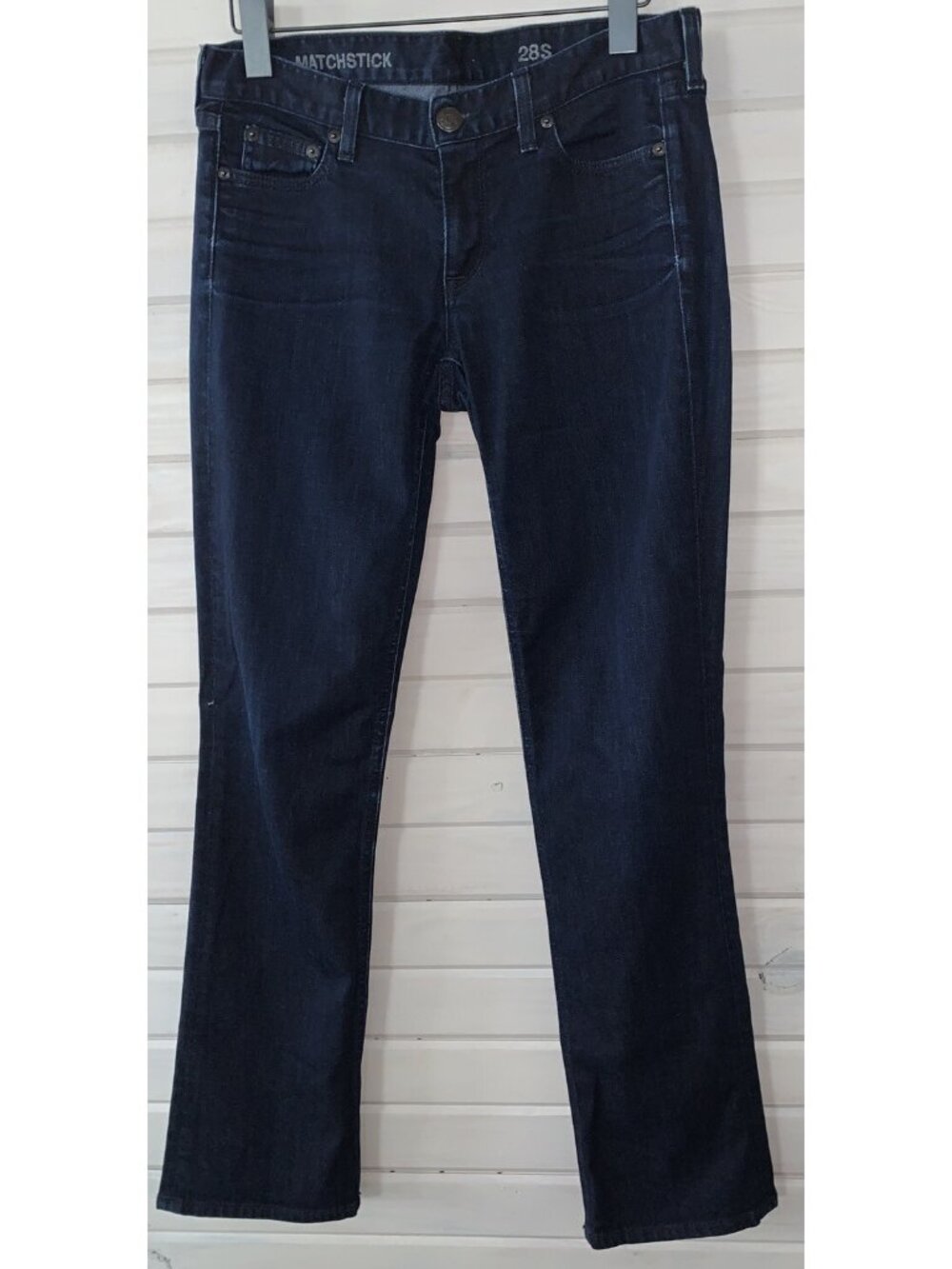 J. Crew Sz 28 Short Blue Matchstick Jeans Straight Leg Denim Stretch Skinny EUC